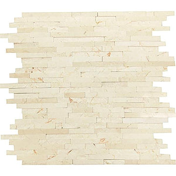 Azulejo de mosaico de palos de bambú de mármol pulido Crema Marfil