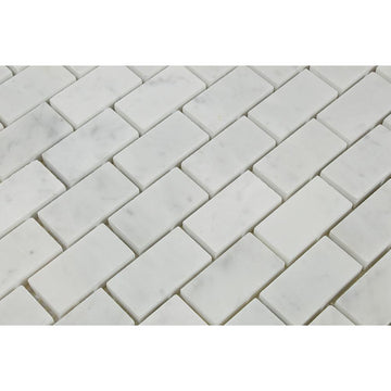 Carrara Italian Brick Mosaic Backsplash and Wall Tile