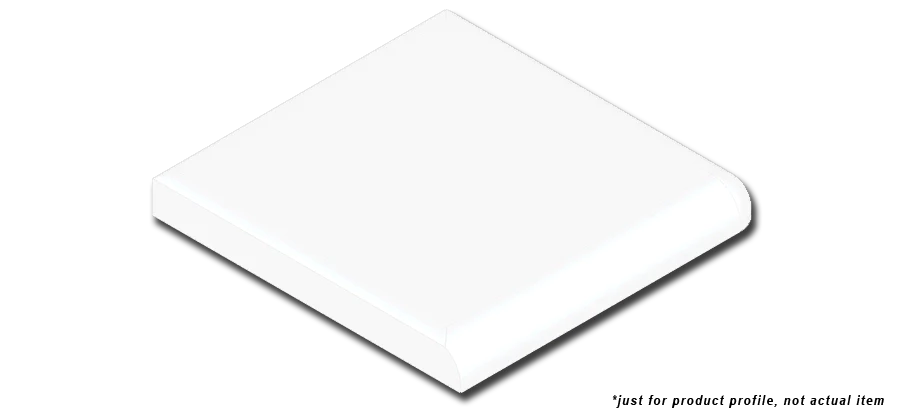 Color Collection Single Bullnose Corner Ceramic Trim Tile Glazed 2”x2” White Ice