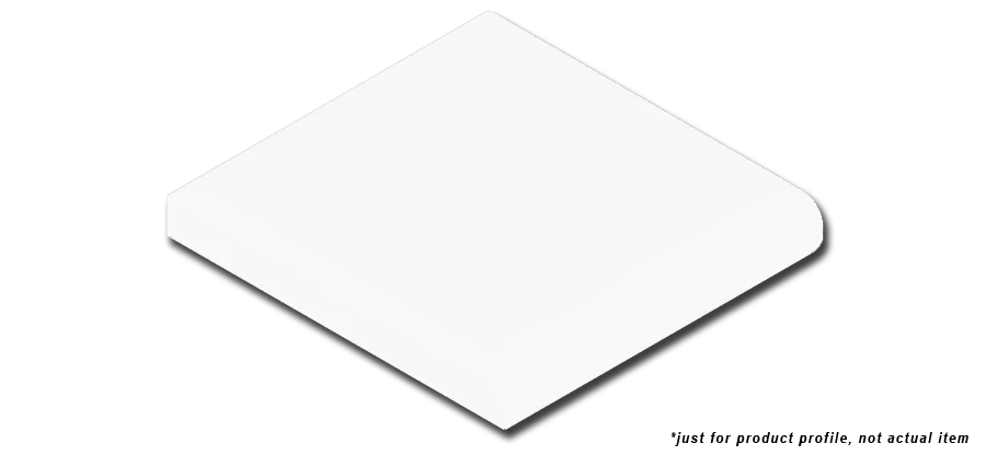 Color Collection Single Bullnose Corner Ceramic Trim Tile Matte 2”x2” White Ice