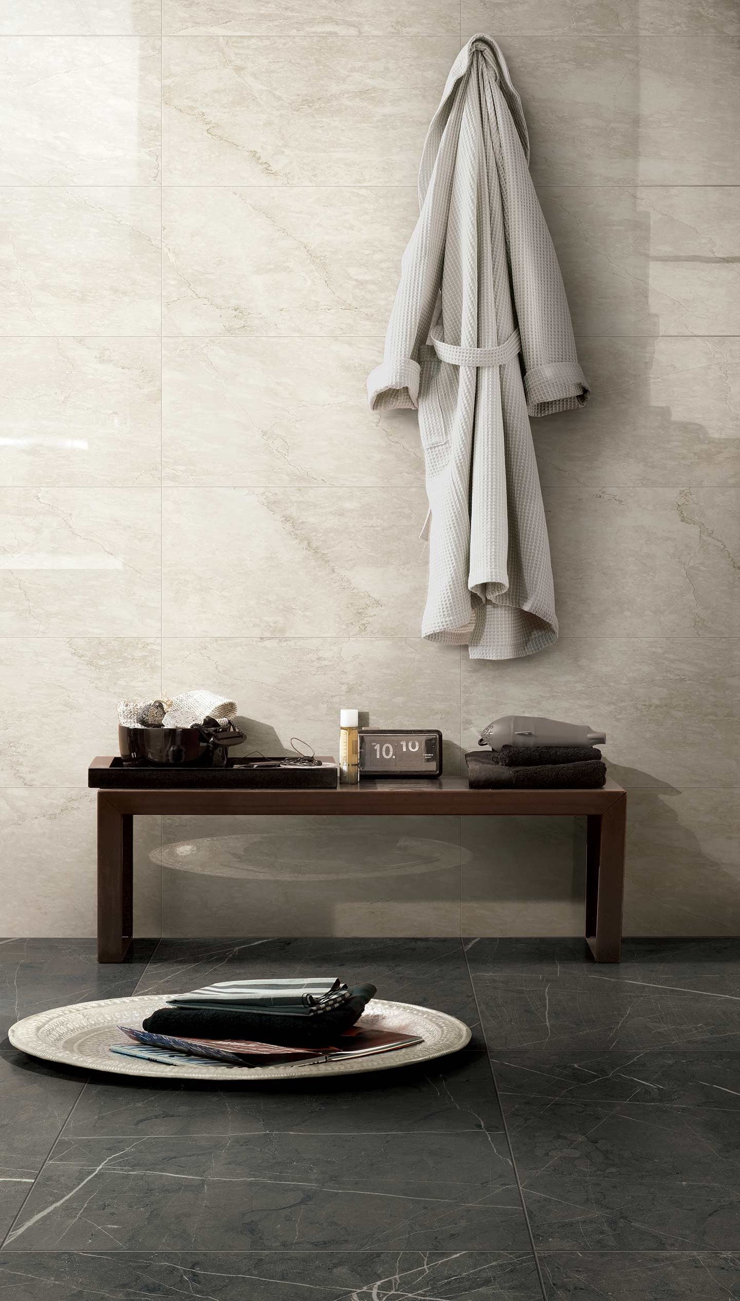 Italian Crema Marble Look Honed Porcelain Floor And Wall Tile  12" x 24"
