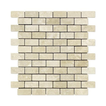 Durango Cream Tumbled Brick Mosaic Tile