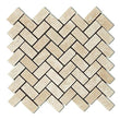 Durango Cream Tumbled Herringbone Mosaic Tile 1x2"