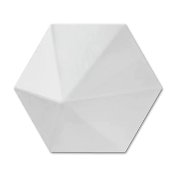 Dimensiones Quasar 6”x7” Azulejo de pared de cerámica blanco hexagonal