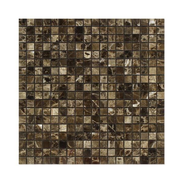 Emperador Dark Square Mosaic Tile 5/8x5/8"