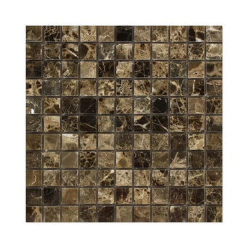 Emperador Dark Polished Square Mosaic  Tile 1x1