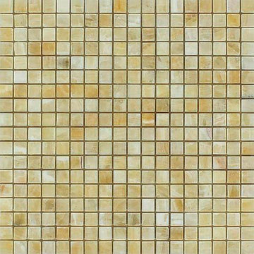 Honey Onyx Polished Square Mosaic Tile 5/8x5/8