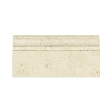 Ivory Travertine Honed Baseboard Trim Tile 5x12