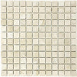 Ivory Travertine Filled & Honed Mosaic Tile 1x1"