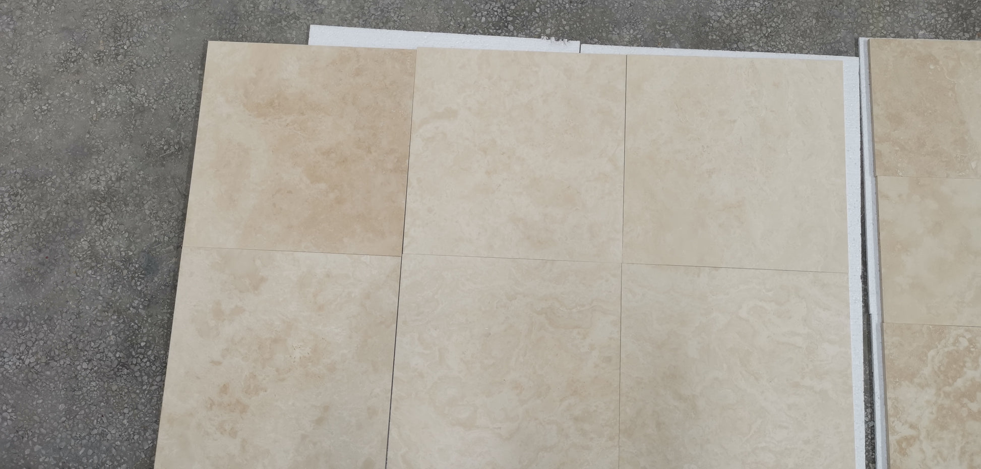 Ivory Travertine Filled & Honed Wall and Floor Tile 6x6"