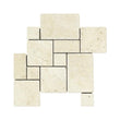 Ivory Travertine Brushed & Chiseled Versailles Floor Tile