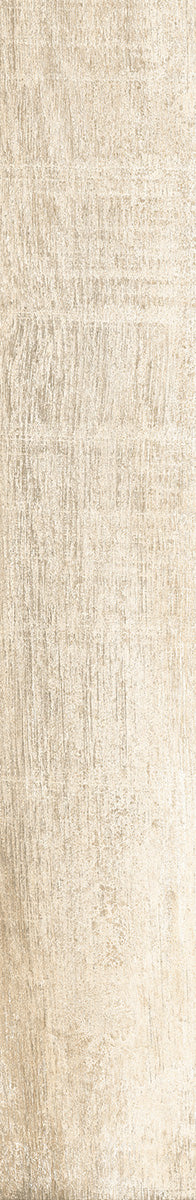Baldosa de porcelana italiana cepillada con apariencia de madera beige de 3" x 18"
