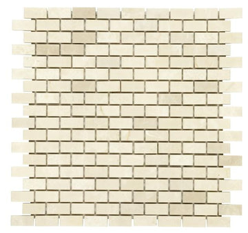 Noble White Cream Mini Brick Mosaic Tile 5/8×1 1/4