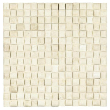 Noble White Cream 3D Small Bread Mosaic Tile