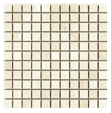 Noble White Cream Square Mosaic Tile