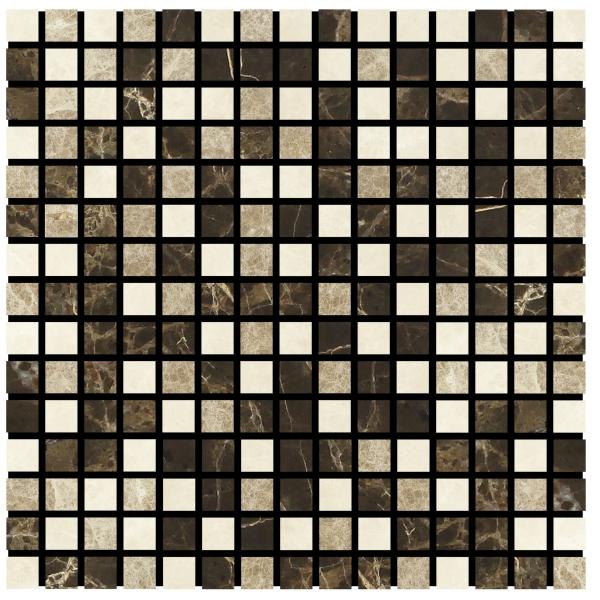 Noble White Cream Polished Square w/Emp. Dark Mosaic
