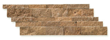 Noce Travertine Split Faced Ledger Wall Tile 7x20