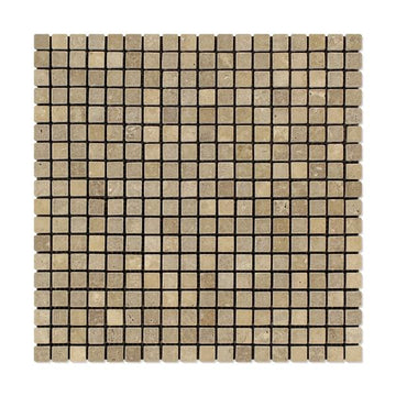 Noce Travertine Tumbled Mosaic Tile 5/8x5/8