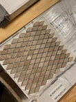 Noce Travertine Tumbled Diamond Mosaic Tile 1x2"