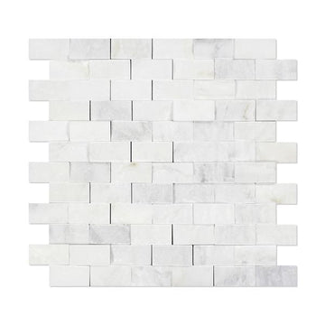 Azulejo de mosaico de ladrillo de cara partida blanco oriental 1x2