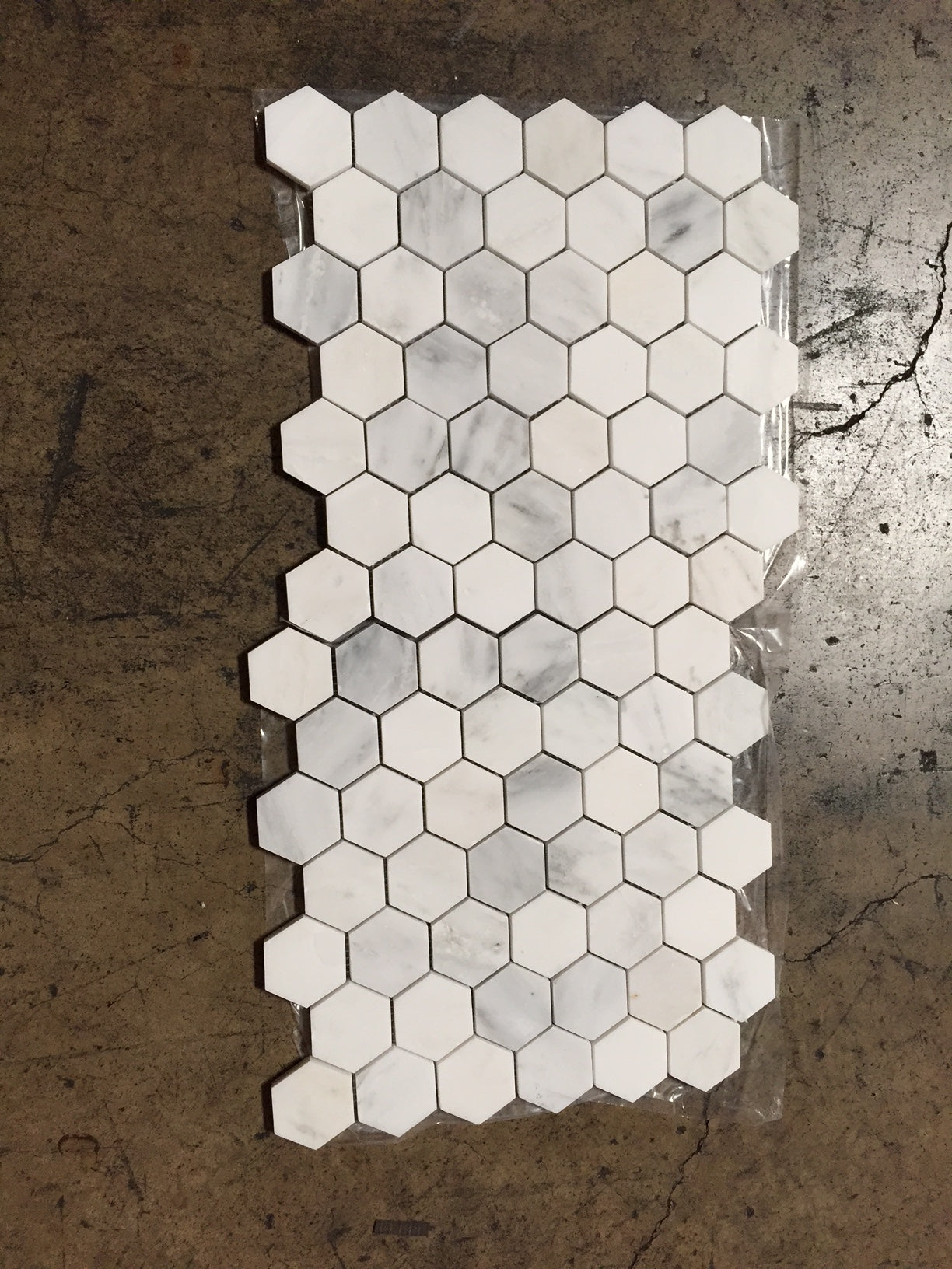 Oriental White Hexagon Mosaic Tile 2x2"
