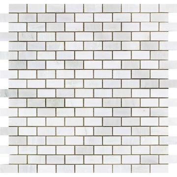 Oriental White Baby Brick Mosaic Tile 5/8x1 1/4