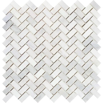 Oriental White Mini Herringbone Mosaic Tile 5/8x1 1/4
