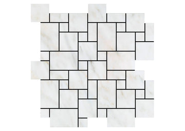 Oriental White Mini Versailles Pattern Mosaic Tile