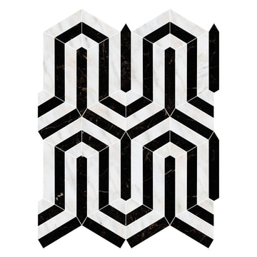 Diseño Berlinetta blanco oriental con mosaico negro