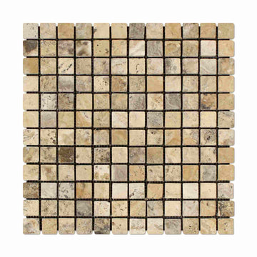 Philadelphia Travertine Tumbled Square Mosaic Tile