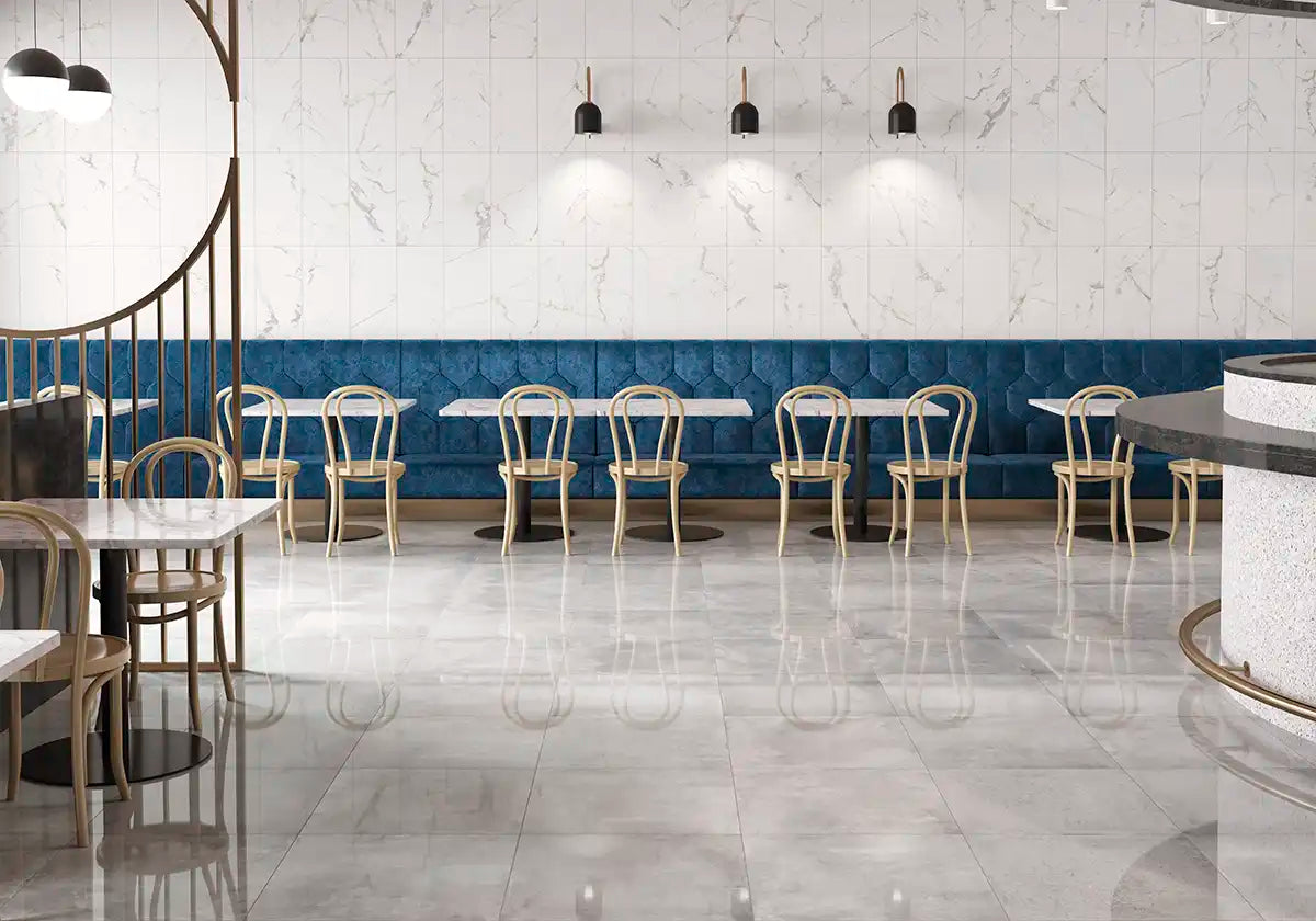 Polaris White Glazed Porcelain Wall and Floor Tile view