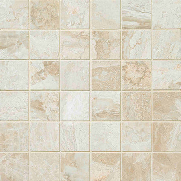 Queen Beige Polished Square Mosaic Tile 2x2"