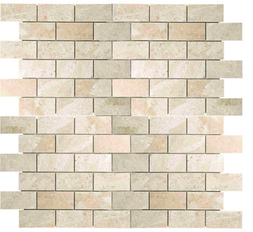 Queen Beige Polished Brick Mosaic Tile