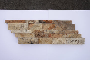 Scabos Travertino Split Faced Ledger Wall Tile 6x24