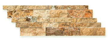 Scabos Travertino Split Faced Ledger Wall Tile 6x24