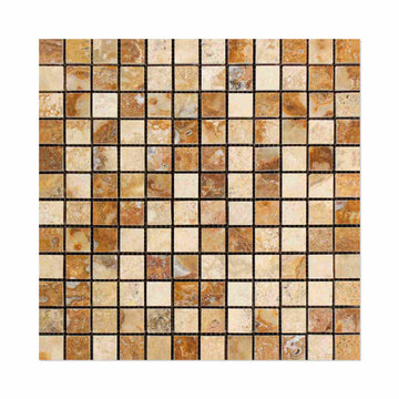 Scabos Travertine Square Mosaic Tile