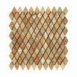 Scabos Travertine Tumbled Diamond Mosaic Tile 1x2"