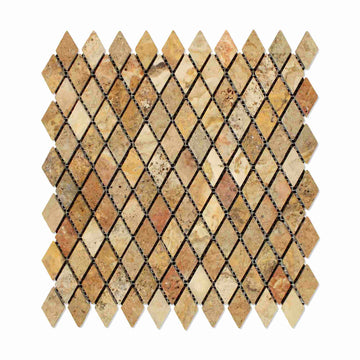 Scabos Travertine Tumbled Diamond Mosaic Tile