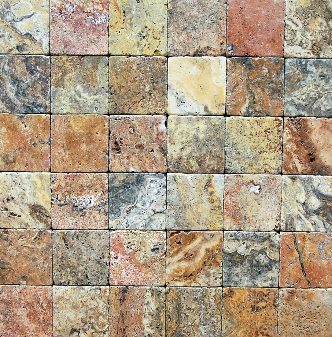 Scabos 6" X 6" Tile - (Cross-cut) Tumbled 