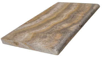 Scabos Travertine Tumbled Exterior Pool Coping 12X24" 1 1/4"