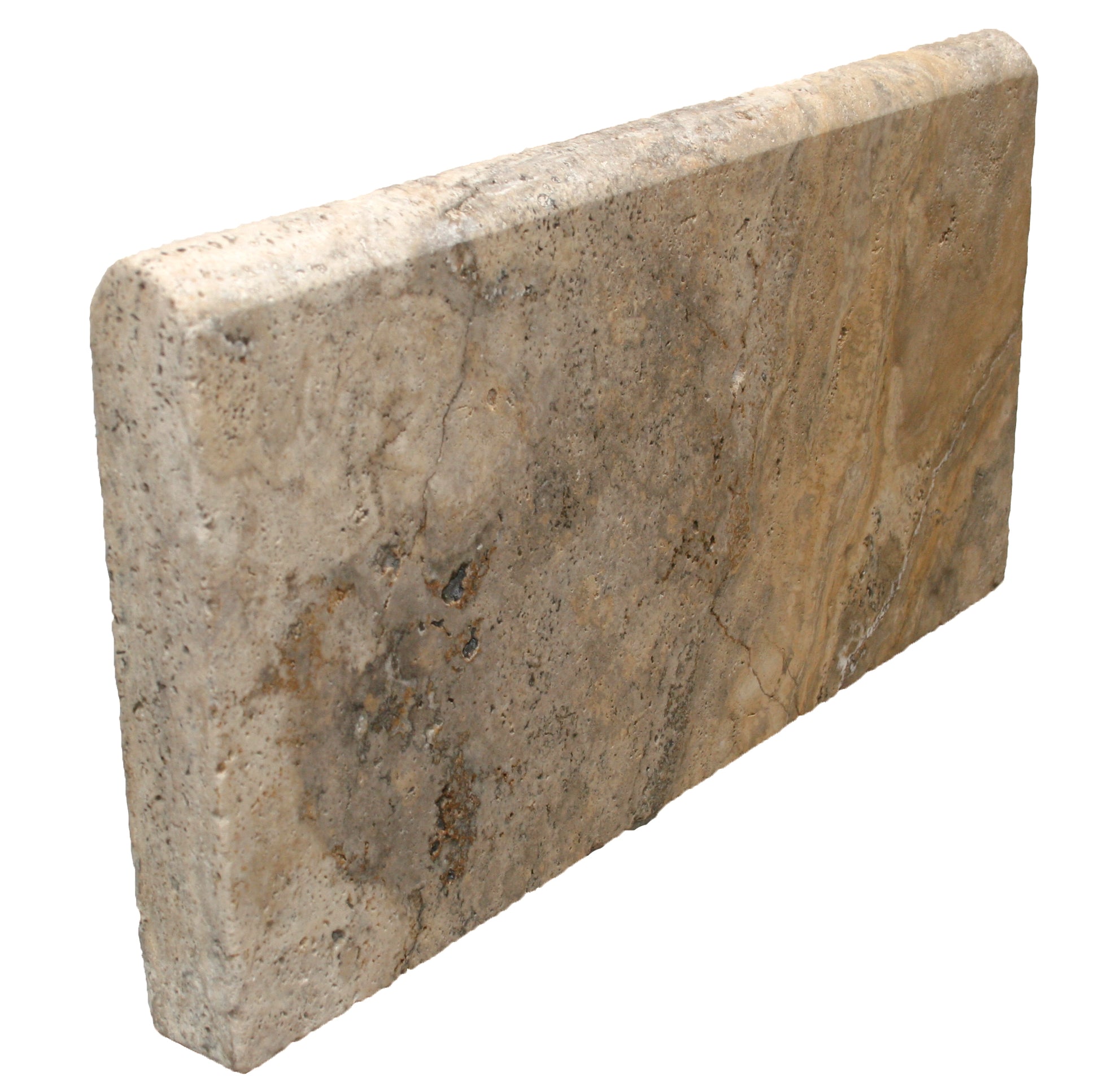 Scabos Travertine Tumbled Exterior Pool Coping 12X24" 2"