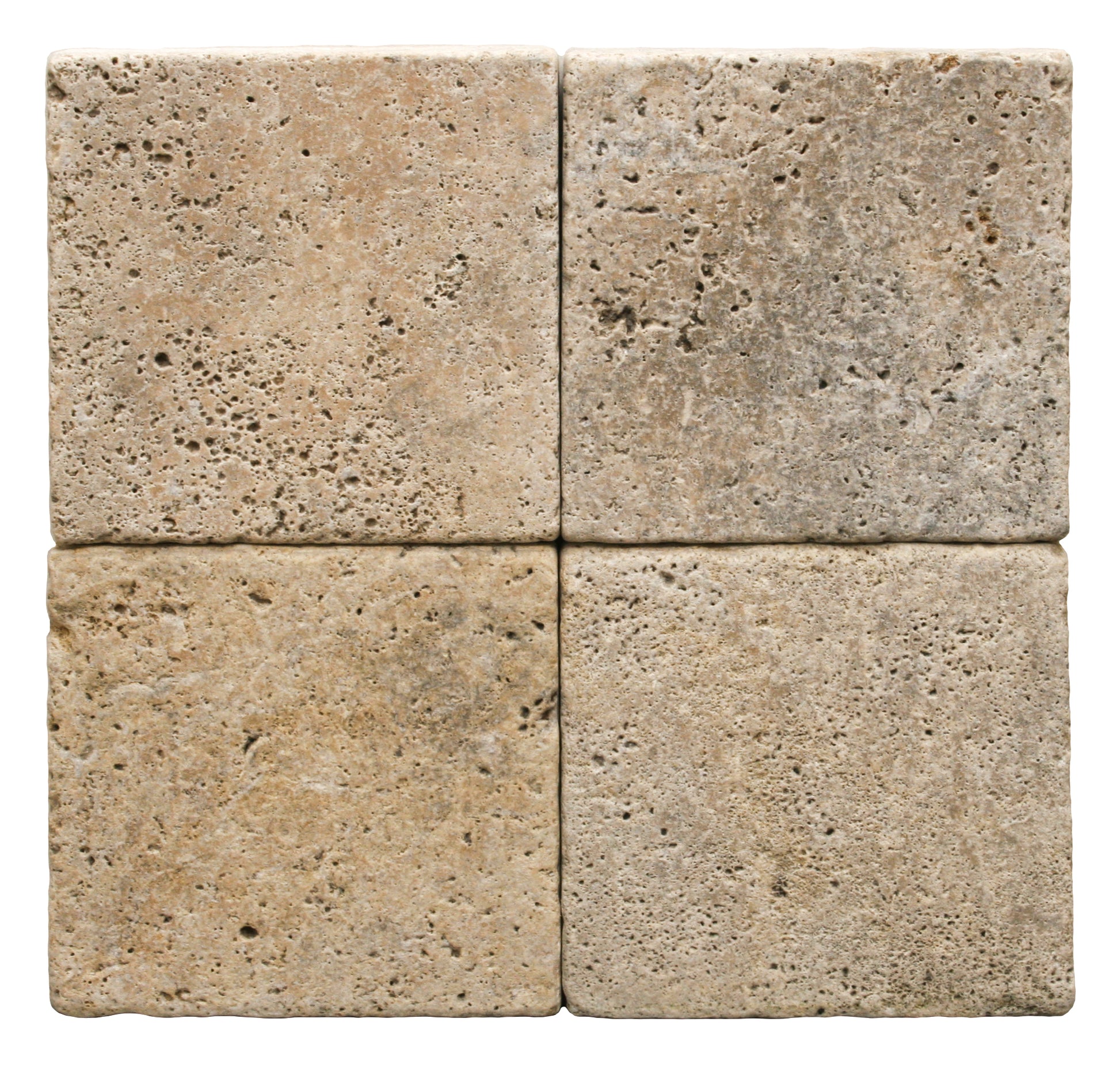 Scabos Travertine Tumbled Exterior Pool Paver 6X6" 1 1/4"
