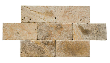 Scabos Travertine Tumbled Exterior Pool Paver 6X12