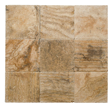 Scabos Travertine Tumbled Exterior Pool Paver 12X12