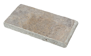 Silver Travertine Tumbled Exterior Pool Coping 6X12