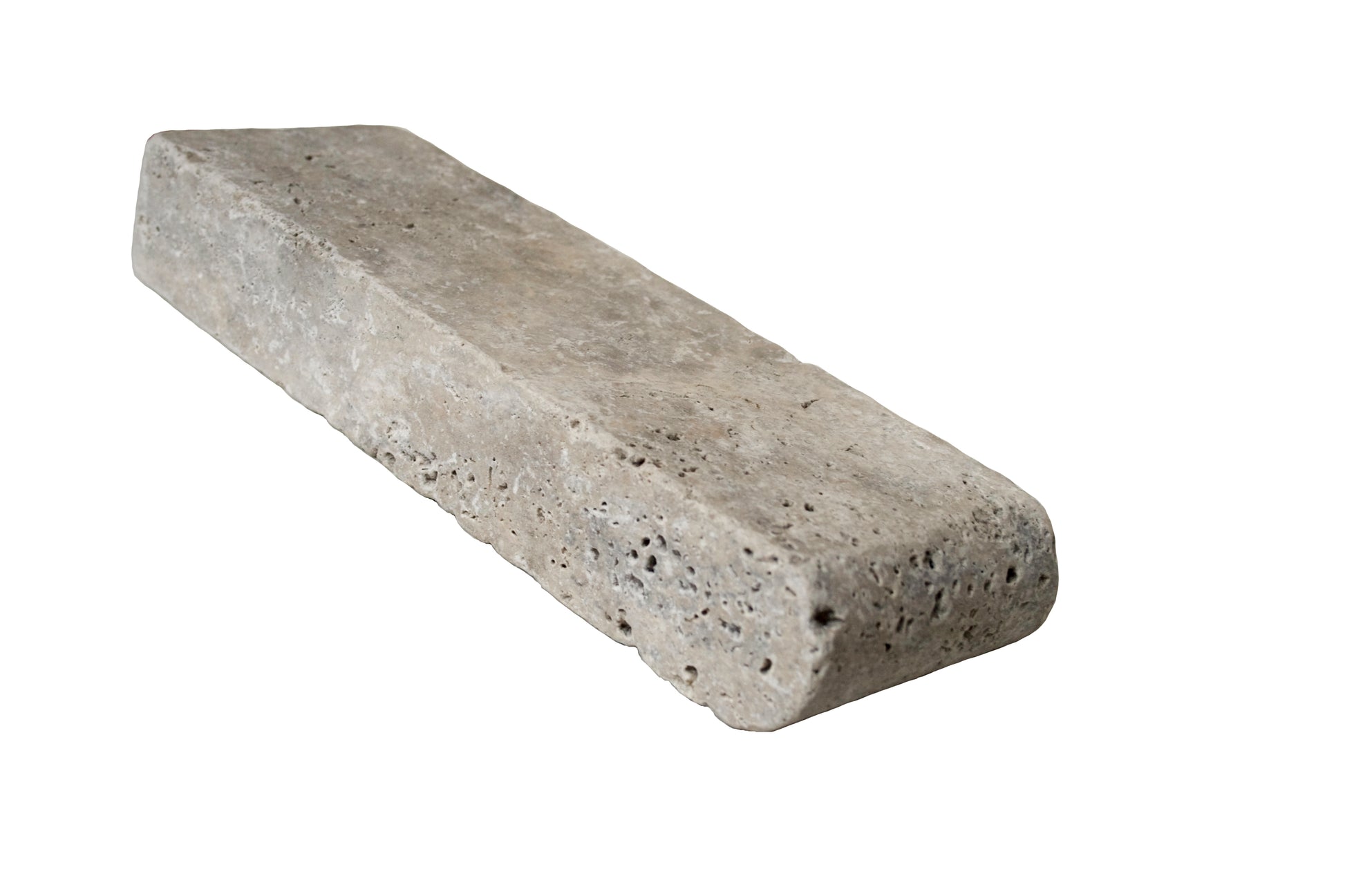 Silver Travertine Tumbled Exterior Pool Coping 4X12" 1 1/4"