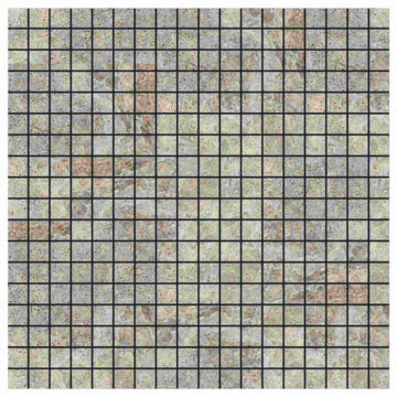 Silver Travertine Tumbled Square Mosaic Tile 5/8x5/8