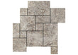 Silver Travertine Brushed & Chiseled Versailles Floor Tile