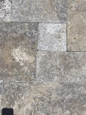 Silver Travertine Tumbled Versailles Floor Tile