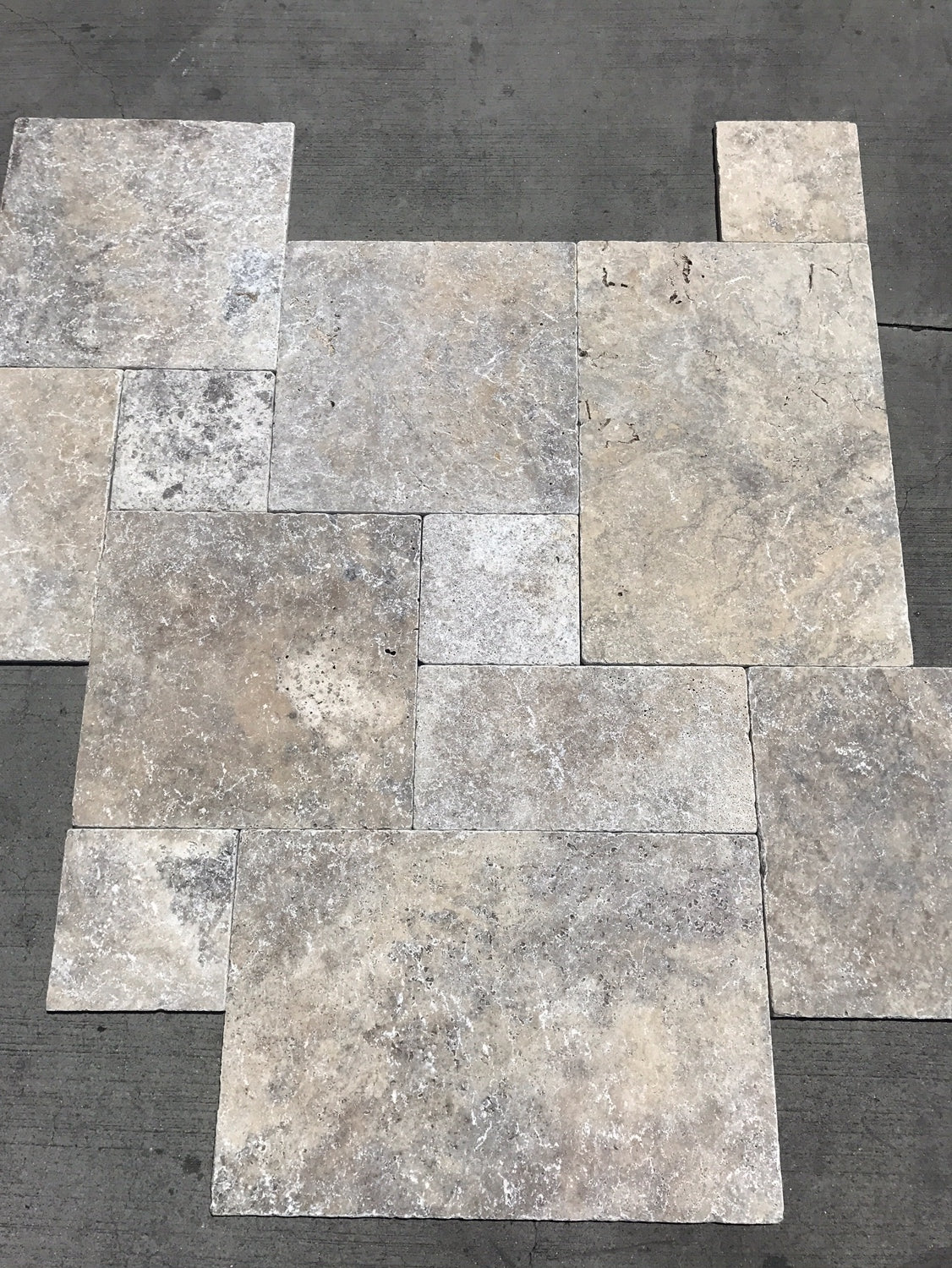 Silver Travertine Tumbled Versailles Floor Tile